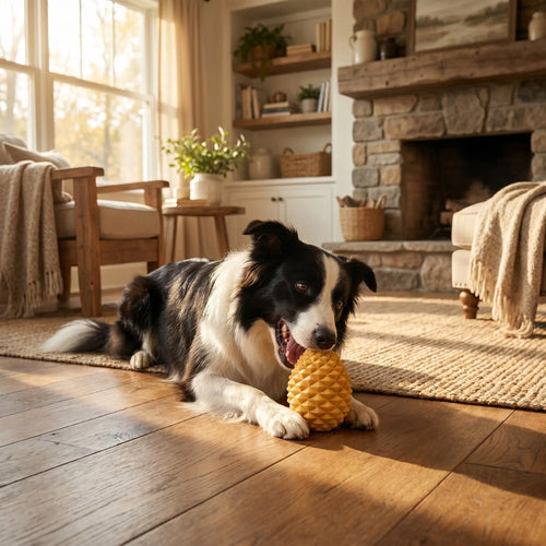 Pawsome Pinecone Tough Toy鈩?- Dog Chewing Yellow Pinecone